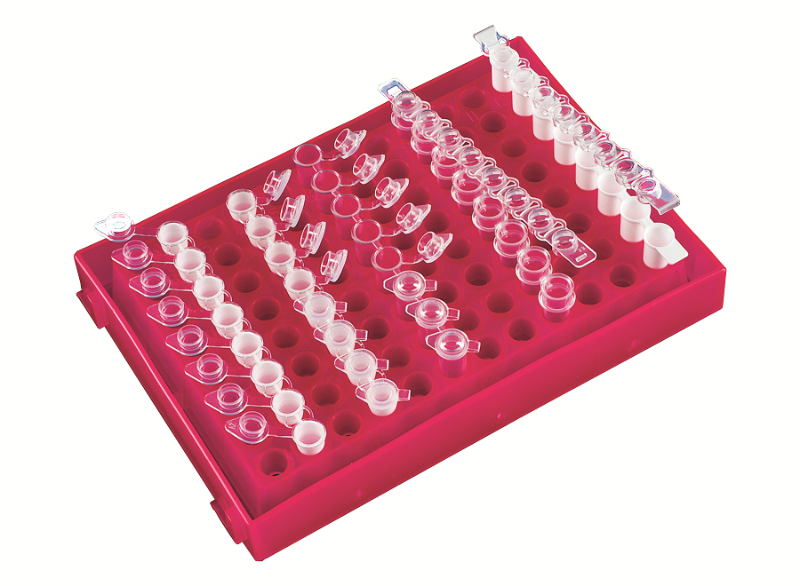 96-Well PCR Rack, w/ Lid,
