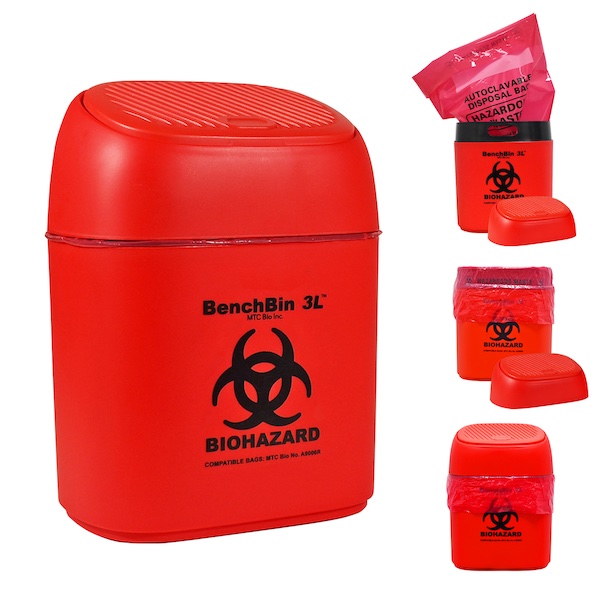 BenchBin 3L Biohazard Bin