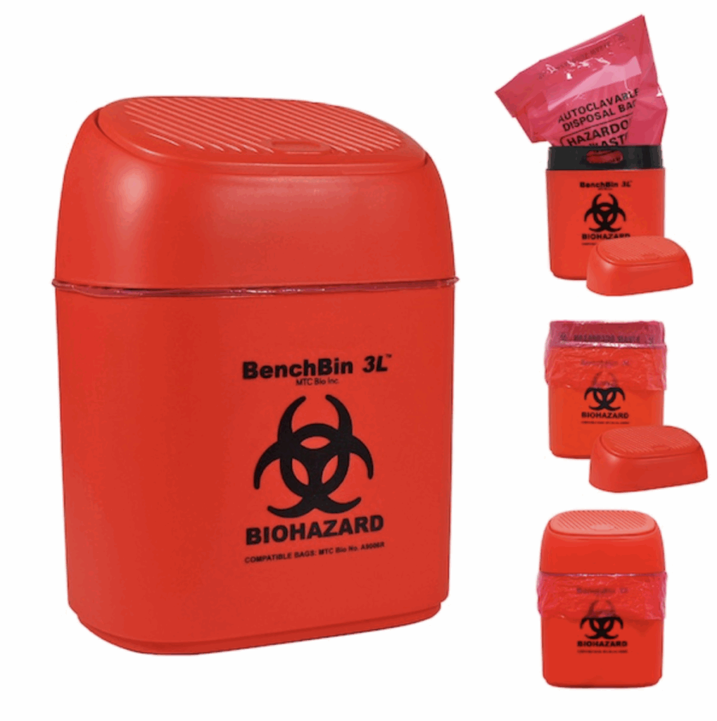 BenchBin & BowTie™ Biohazard Bags