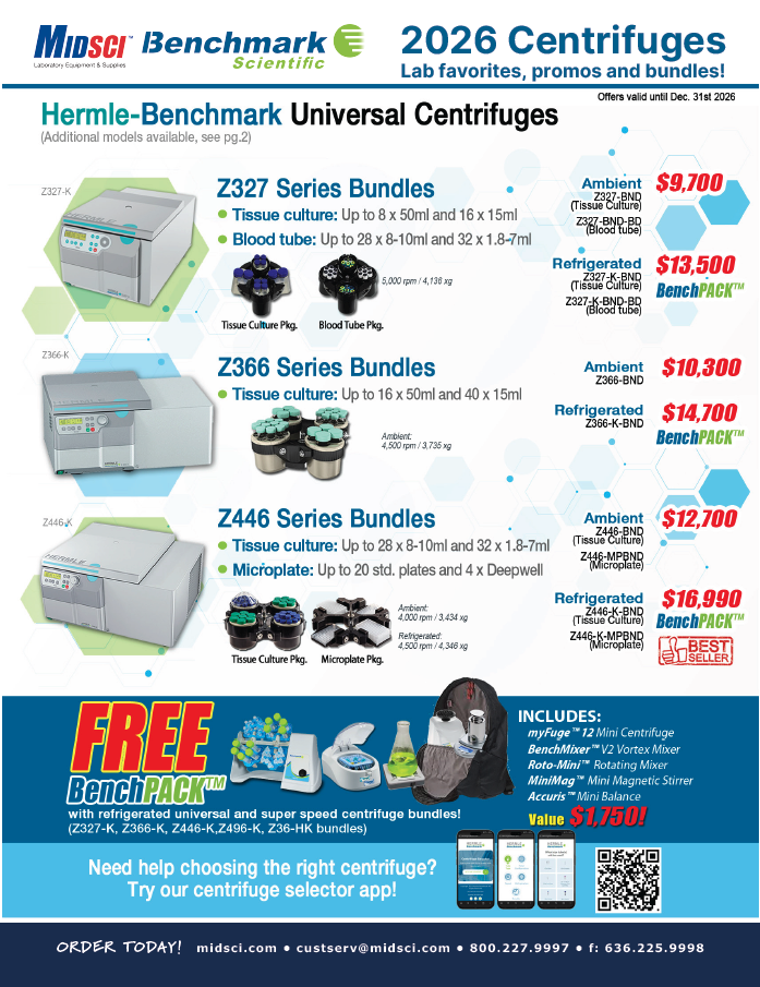 2026 Benchmark™ Centrifuges Promotion